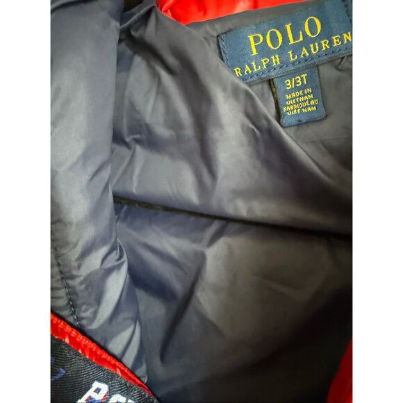 Polo Ralph Lauren kid’s red puffer jacket 3T - Picture 3 of 3